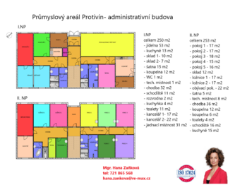 plánek administrativní budovy - Pronájem skladovacích prostor 12718 m², Protivín