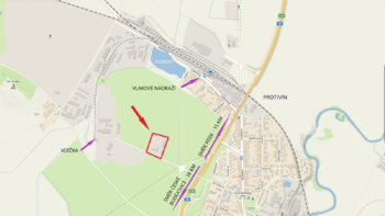 mapa - Pronájem skladovacích prostor 13168 m², Protivín