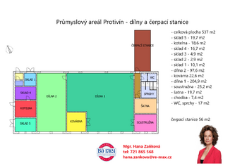 plánek dílny - Pronájem skladovacích prostor 13168 m², Protivín