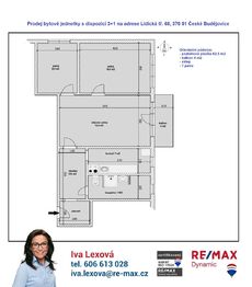 Prodej bytu 3+1 v osobním vlastnictví 68 m², České Budějovice