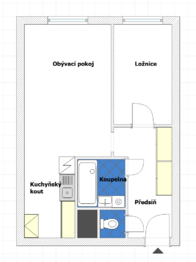 Pronájem bytu 2+kk v osobním vlastnictví 45 m², Praha 4 - Chodov