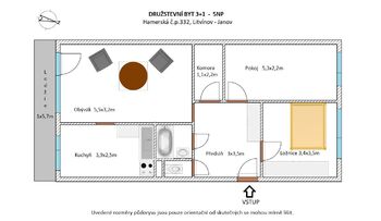 Prodej bytu 3+1 v družstevním vlastnictví 69 m², Litvínov