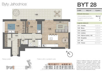 Prodej bytu 3+kk v osobním vlastnictví 89 m², Praha 9 - Hostavice