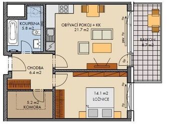 Pronájem bytu 2+kk v osobním vlastnictví 53 m², Praha 10 - Dolní Měcholupy