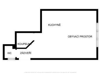 Plánek bytu Vojtova - Pronájem bytu 1+kk v osobním vlastnictví 28 m², Praha 4 - Modřany