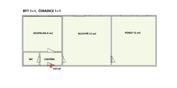 Pronájem bytu 1+1 v osobním vlastnictví 40 m², Čeradice