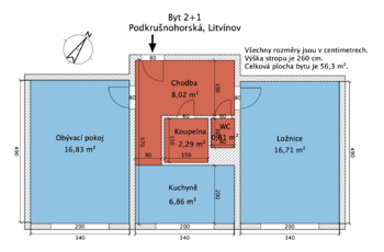 Prodej bytu 2+1 v osobním vlastnictví 56 m², Litvínov