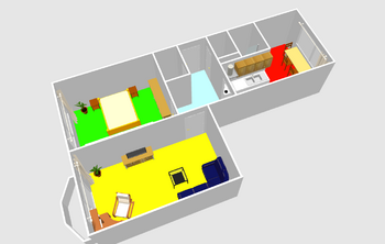 3D model - Pronájem bytu 2+1 v osobním vlastnictví 60 m², České Budějovice