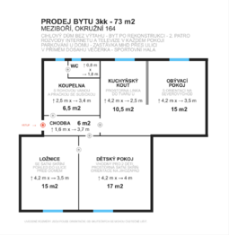 Prodej bytu 3+kk v osobním vlastnictví 73 m², Meziboří