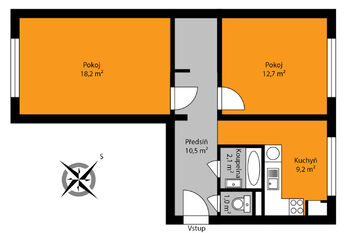 Prodej bytu 2+1 v osobním vlastnictví 55 m², Ostrava