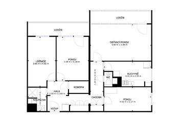 Pronájem bytu 4+1 v osobním vlastnictví 86 m², Praha 10 - Hostivař