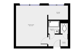 Pronájem bytu 1+kk v osobním vlastnictví 26 m², Příbram