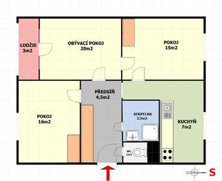 Pronájem bytu 3+1 v osobním vlastnictví 71 m², Praha 4 - Krč