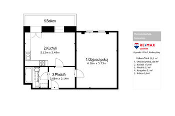 Prodej bytu 2+kk v osobním vlastnictví 52 m², Karlovy Vary