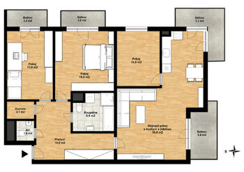 Pronájem bytu 4+kk v osobním vlastnictví 126 m², Praha 10 - Záběhlice