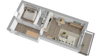 Pronájem bytu 2+kk v osobním vlastnictví 48 m², Břeclav