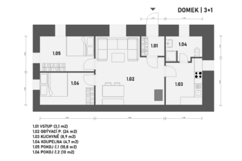 půdorys domek - Prodej domu 282 m², Vimperk