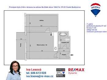 Pronájem bytu 2+kk v osobním vlastnictví 52 m², České Budějovice