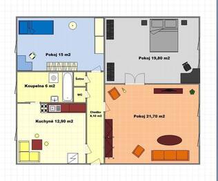 Plánek bytu - Pronájem bytu 3+1 v osobním vlastnictví 86 m², Brno