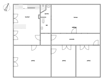 Půdorys - Pronájem bytu 4+kk v osobním vlastnictví 90 m², Mochov