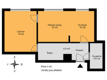 Prodej bytu 2+1 v osobním vlastnictví 53 m², Větrušice