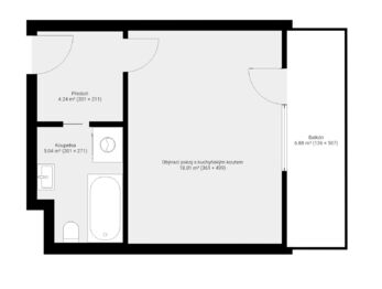 Prodej bytu 1+kk v osobním vlastnictví 31 m², Hostivice