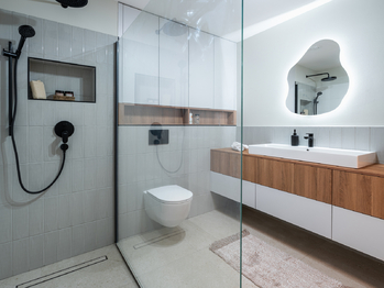 Vzorový byt - standardy koupelen  - Prodej bytu 4+kk v osobním vlastnictví 146 m², České Budějovice