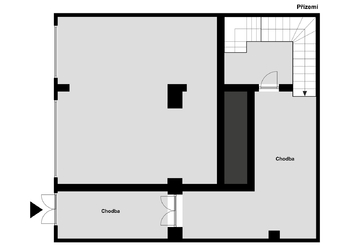 orientační plánek přízemí - Prodej nájemního domu 187 m², Praha 1 - Nové Město