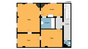 orientační plánek patra - Prodej nájemního domu 187 m², Praha 1 - Nové Město