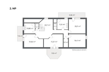 půdorys patro - Prodej domu 293 m², Jesenice