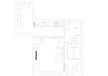 půdorys - Pronájem bytu 2+kk v osobním vlastnictví 50 m², Pardubice