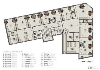 Pronájem kancelářských prostor 378 m², Praha 5 - Radotín