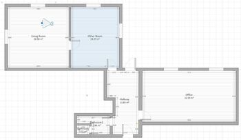 Půdorys - Pronájem kancelářských prostor 91 m², Praha 4 - Podolí