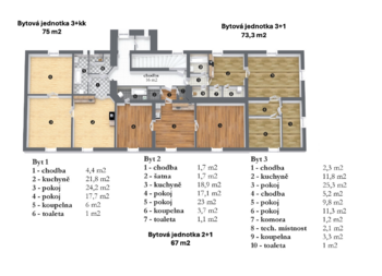 Prodej bytu 2+1 v osobním vlastnictví 67 m², Choustníkovo Hradiště