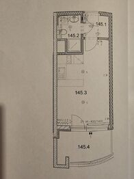 plánek bytu - Pronájem bytu 1+kk v osobním vlastnictví 27 m², Praha 9 - Hloubětín