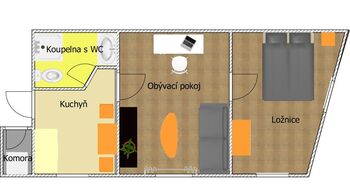 Pronájem bytu 2+1 v osobním vlastnictví 38 m², Praha 2 - Nové Město