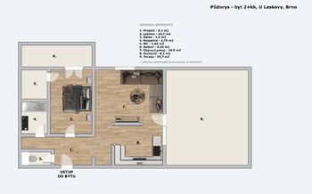 Pronájem bytu 2+kk v osobním vlastnictví 108 m², Brno