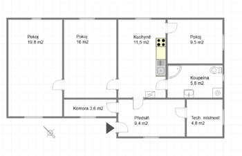 plánek bytu - Prodej domu 160 m², Krňany