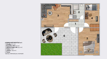 Pronájem bytu 3+kk v osobním vlastnictví 61 m², Brno