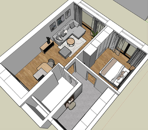 Budoucí stav - Pronájem bytu 2+kk v osobním vlastnictví 66 m², Praha 4 - Modřany