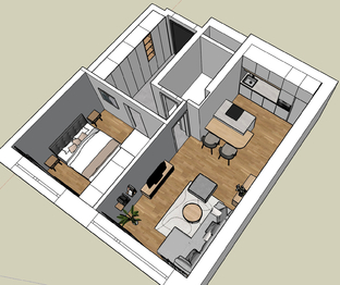 Budoucí stav - Pronájem bytu 2+kk v osobním vlastnictví 66 m², Praha 4 - Modřany