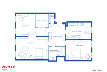 Plánek byt 3+1 - Praha 2 - Vinohrady - Prodej bytu 3+1 v osobním vlastnictví 117 m², Praha 2 - Vinohrady