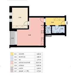 Prodej bytu 2+kk v osobním vlastnictví 57 m², Říčany