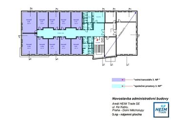 Půdorys. - Pronájem kancelářských prostor 39 m², Praha 10 - Dolní Měcholupy