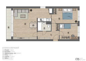 Prodej bytu 3+kk v osobním vlastnictví 74 m², Praha 9 - Prosek