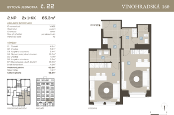 Prodej bytu 2+kk v osobním vlastnictví 65 m², Praha 3 - Vinohrady