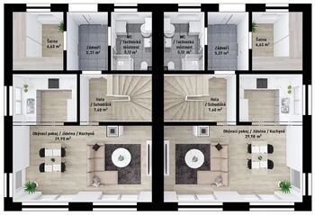 Dvojdům na klíč - Prodej pozemku 1100 m², Hustopeče