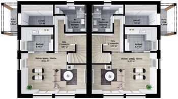 Dvojdům na klíč - Prodej pozemku 1289 m², Hustopeče