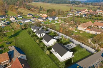 Vizualizace rodinných domů. - Prodej pozemku 3297 m², Číměř