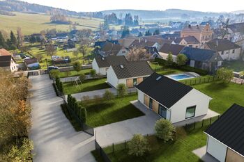 Vizualizace zástavby novostaveb RD.  - Prodej pozemku 5081 m², Číměř